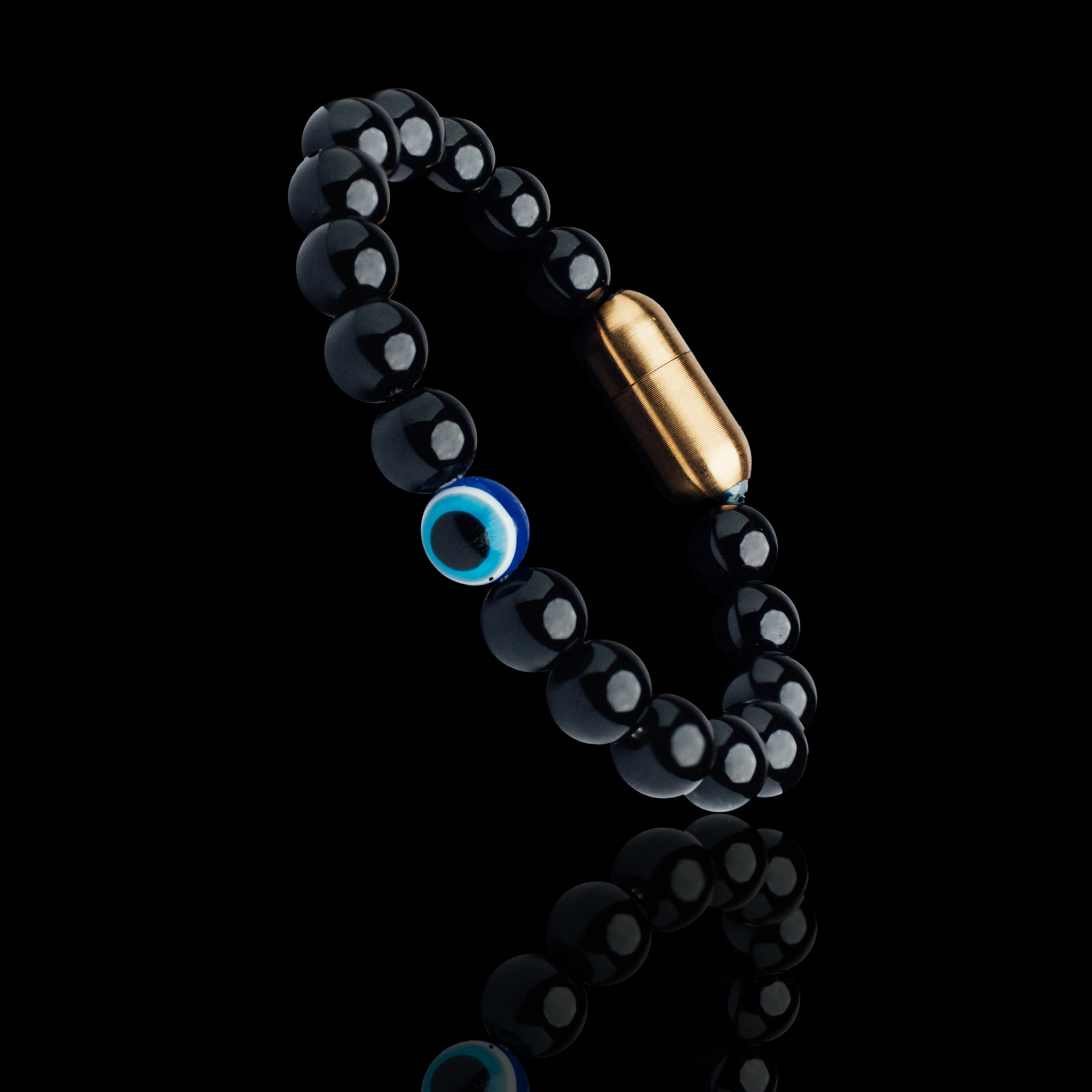 BLACK ONYX EVIL EYE BRACELET (PERSONALISED) - Image 4