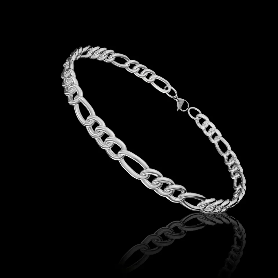 Figaro Silver Bracelet - Image 3