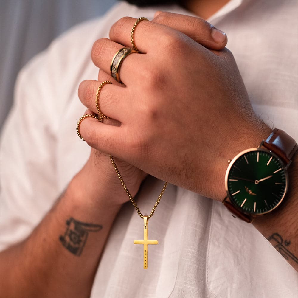 Personalised Cross Locket for Men - Image 3