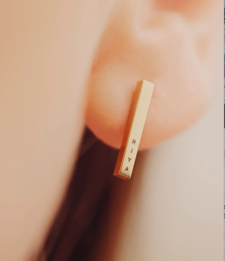 Personalised Cuboid Earrings - Image 3