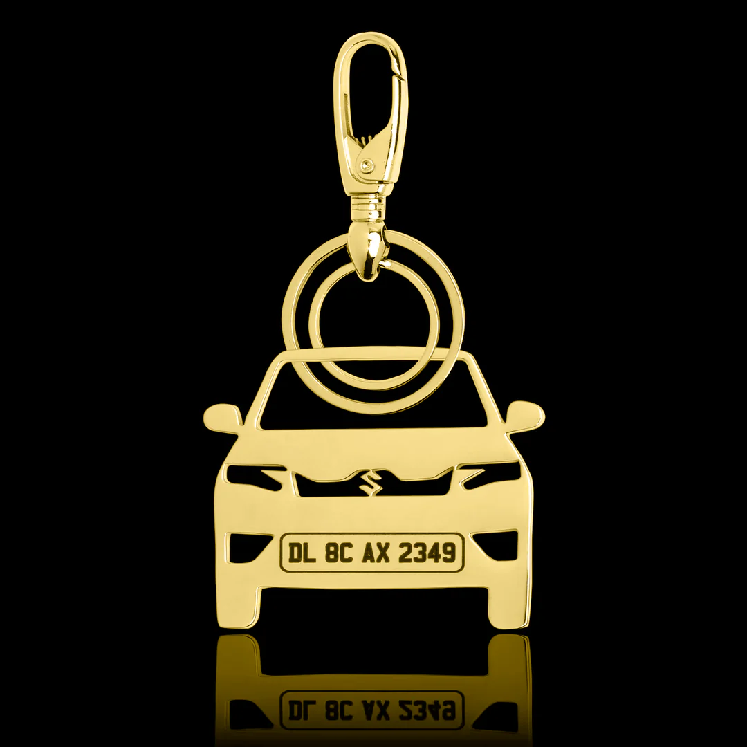 Personalised Gold Plated Car Keychain - Image 10