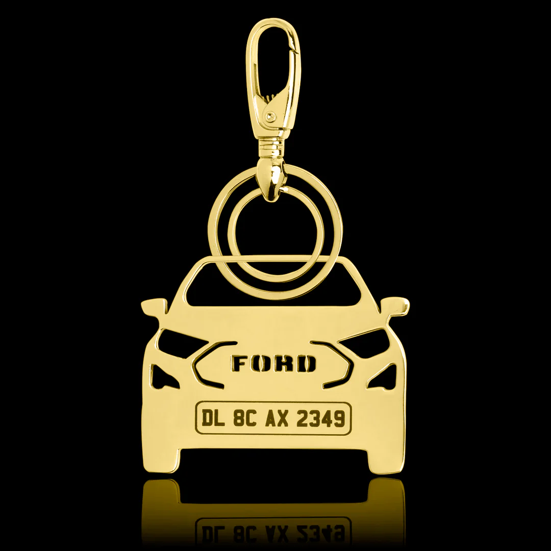 Personalised Gold Plated Car Keychain - Image 11