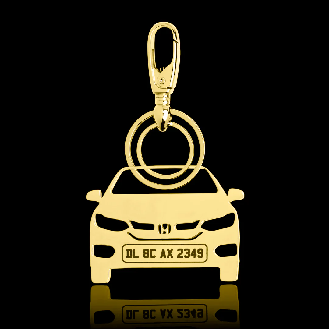 Personalised Gold Plated Car Keychain - Image 12