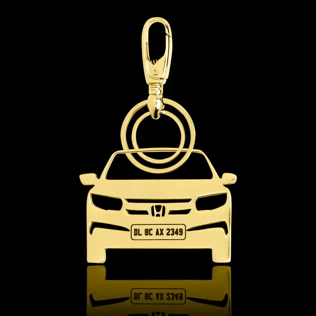 Personalised Gold Plated Car Keychain - Image 13