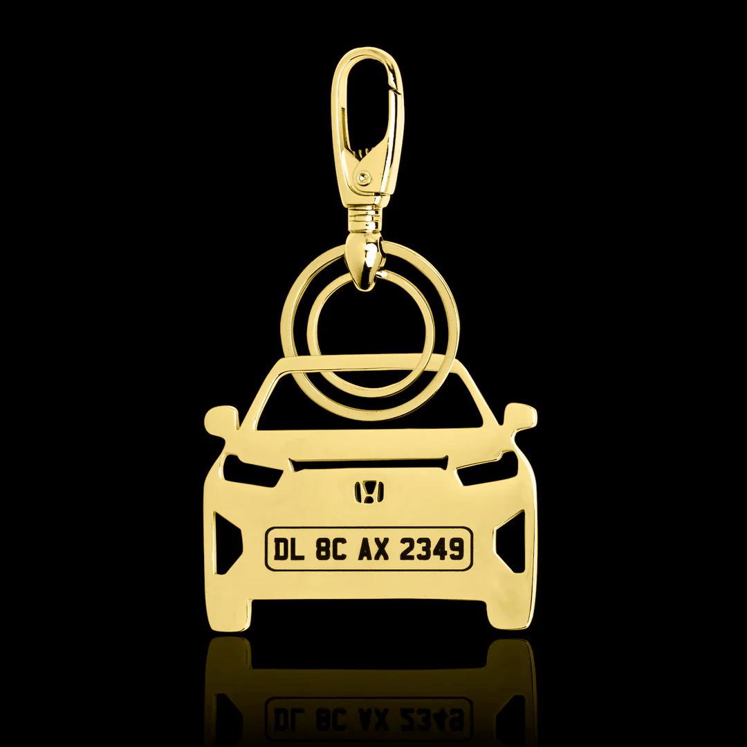 Personalised Gold Plated Car Keychain - Image 14