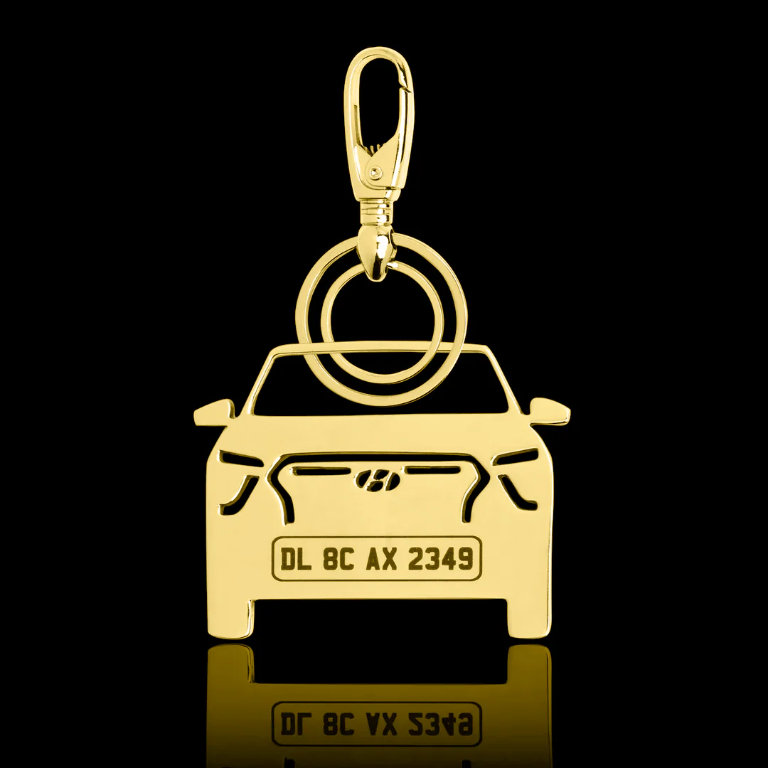 Personalised Gold Plated Car Keychain - Image 15