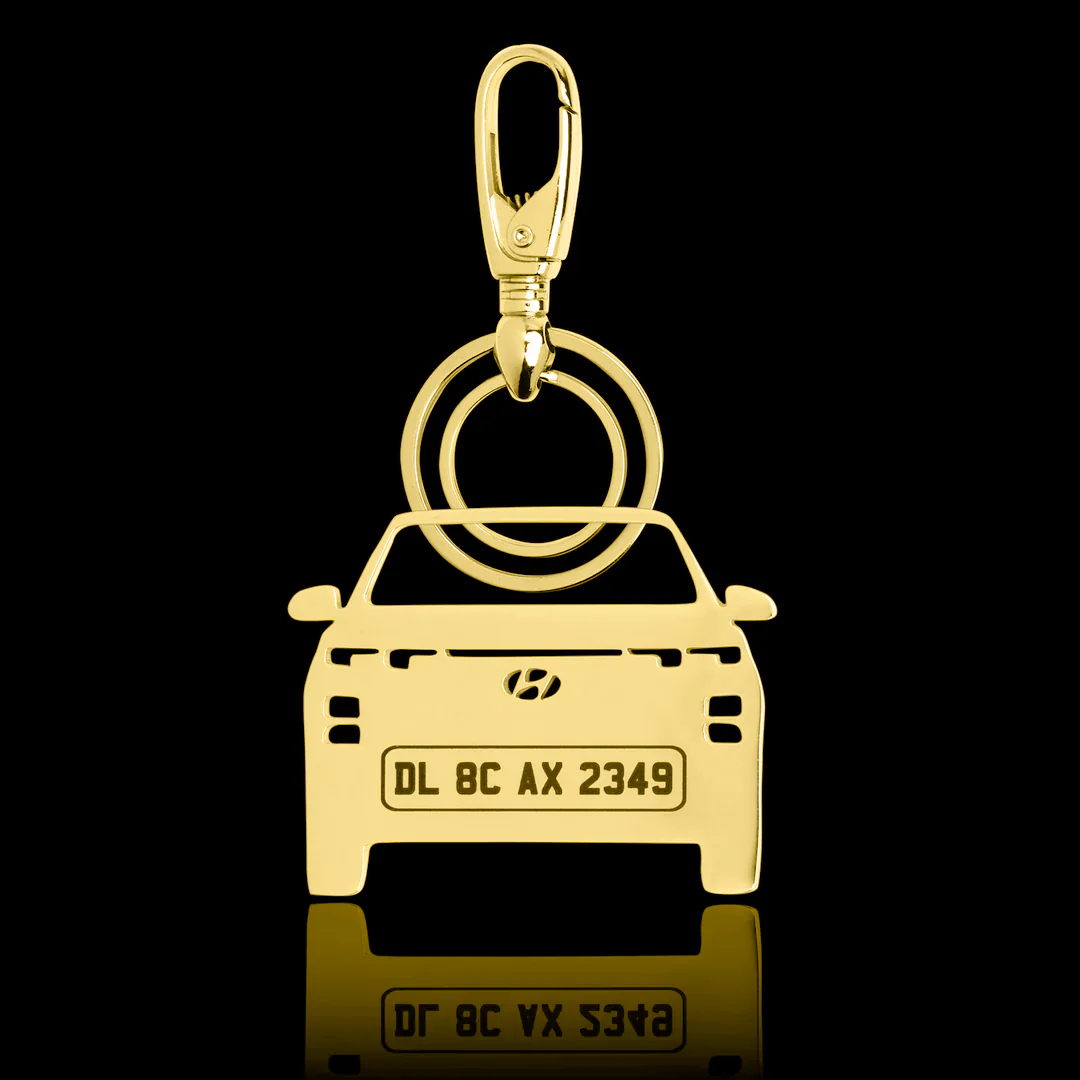 Personalised Gold Plated Car Keychain - Image 16