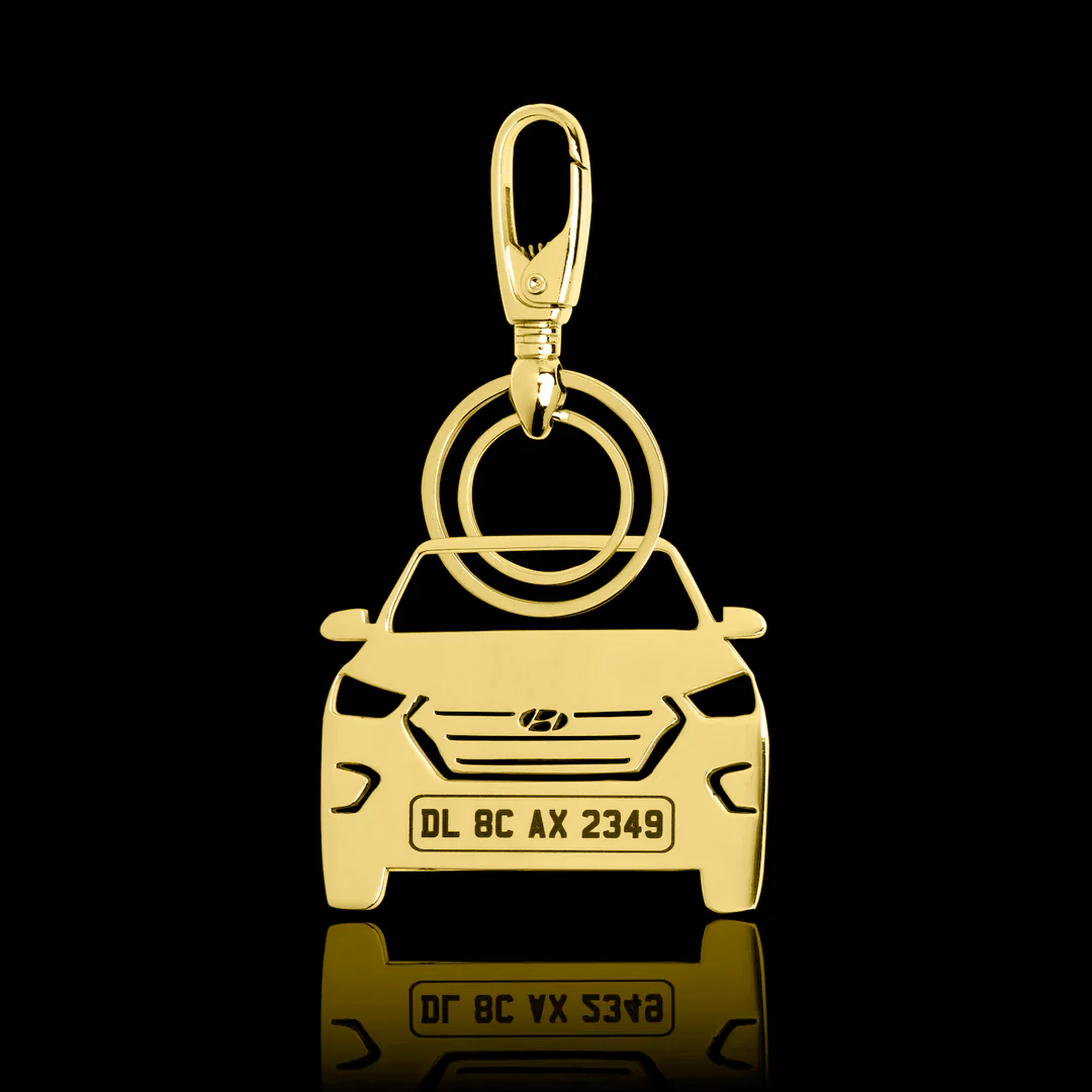 Personalised Gold Plated Car Keychain - Image 17