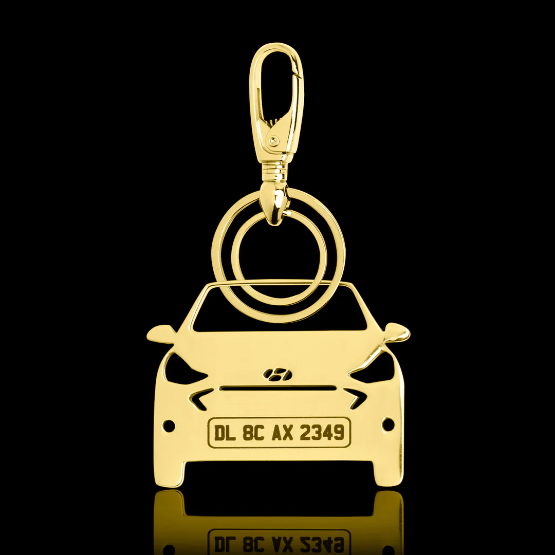 Personalised Gold Plated Car Keychain - Image 20