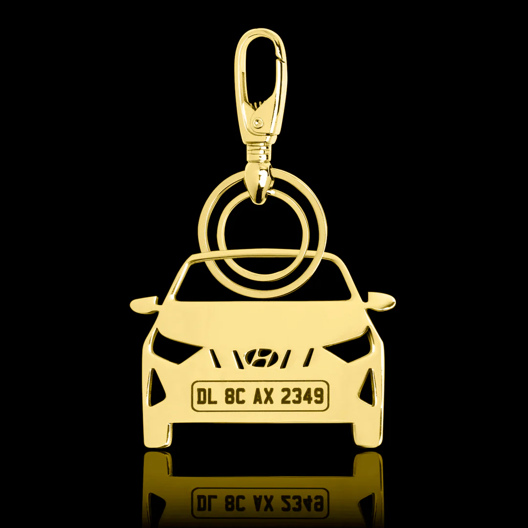 Personalised Gold Plated Car Keychain - Image 21
