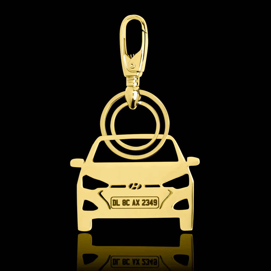 Personalised Gold Plated Car Keychain - Image 22