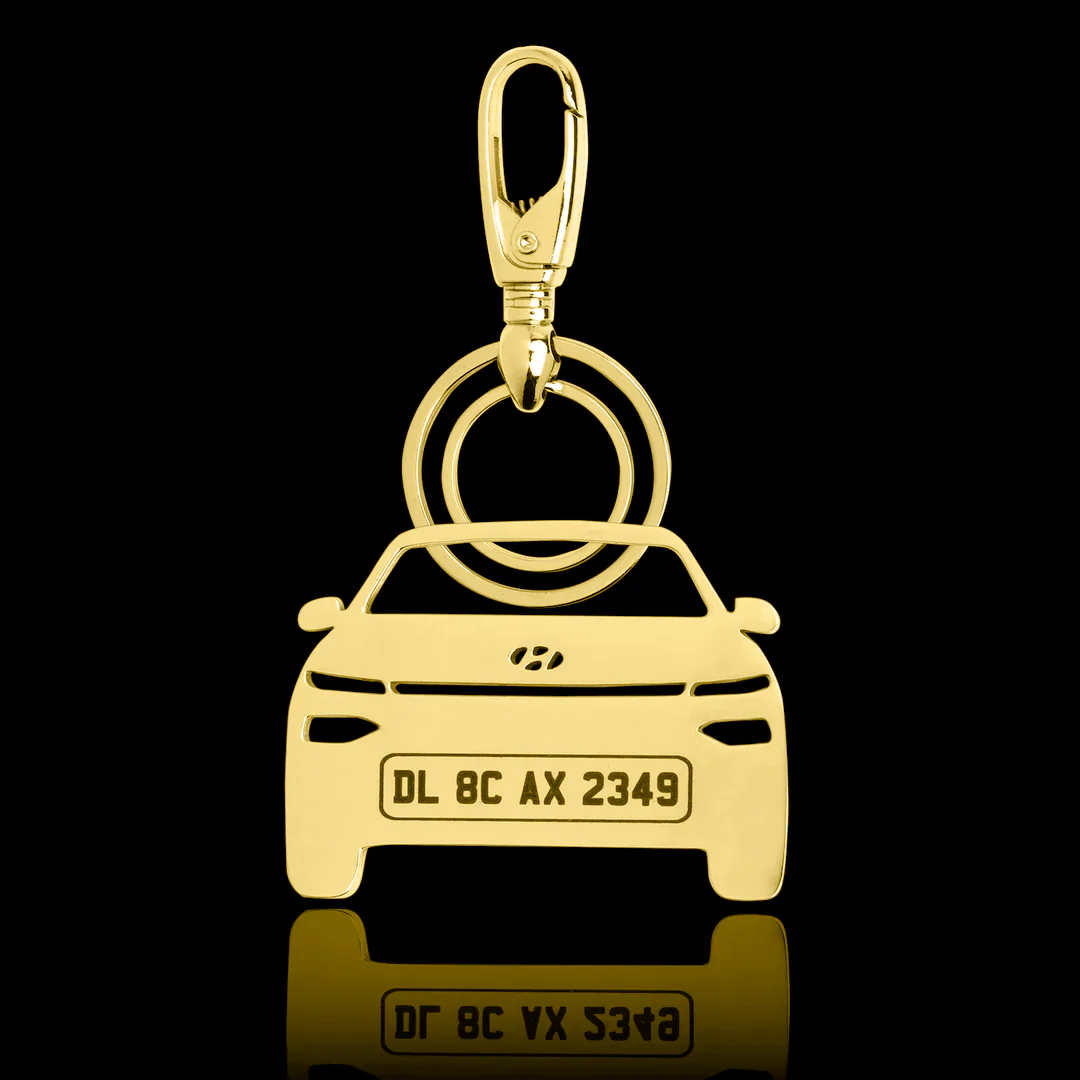 Personalised Gold Plated Car Keychain - Image 23