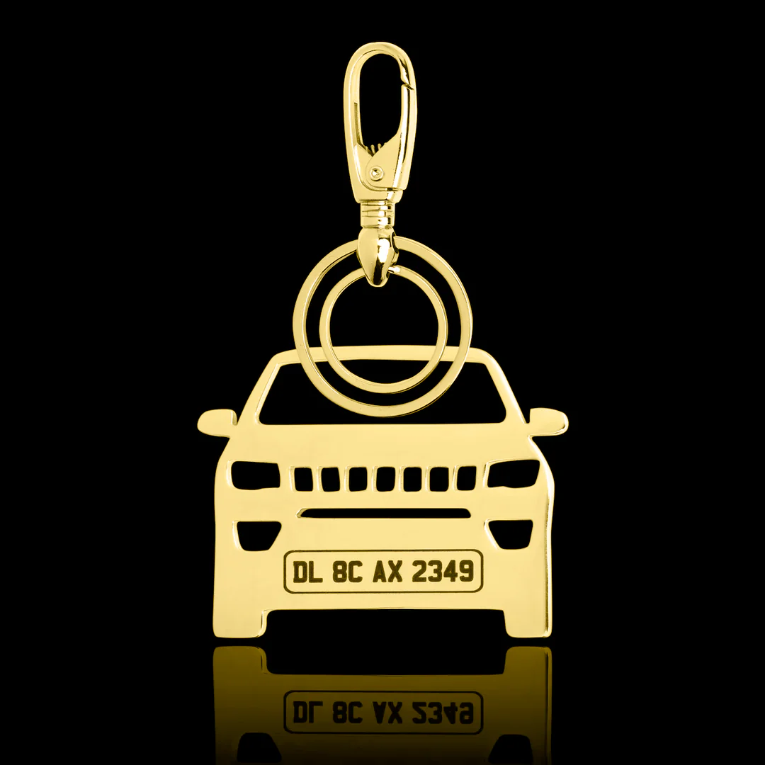 Personalised Gold Plated Car Keychain - Image 24