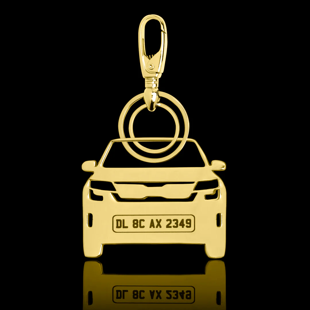 Personalised Gold Plated Car Keychain - Image 26