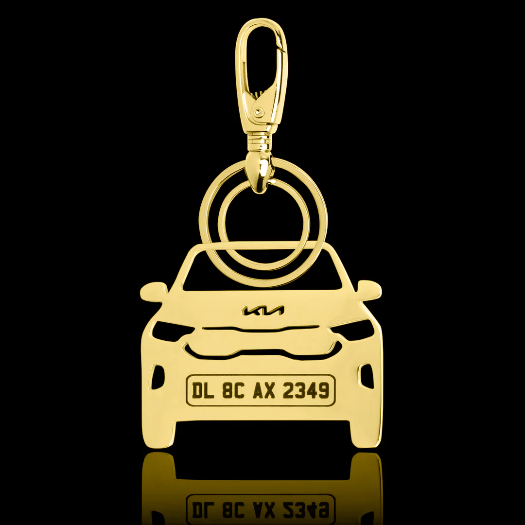 Personalised Gold Plated Car Keychain - Image 27