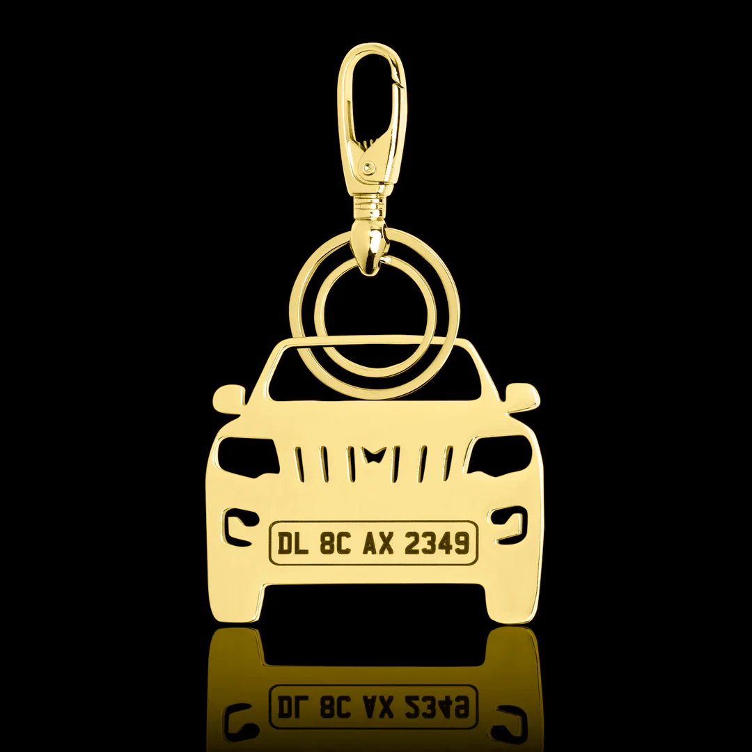 Personalised Gold Plated Car Keychain - Image 28
