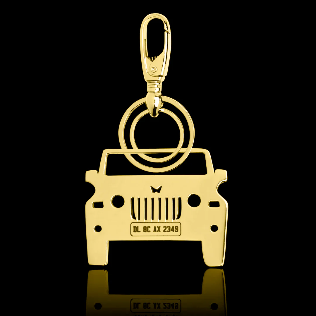 Personalised Gold Plated Car Keychain - Image 29