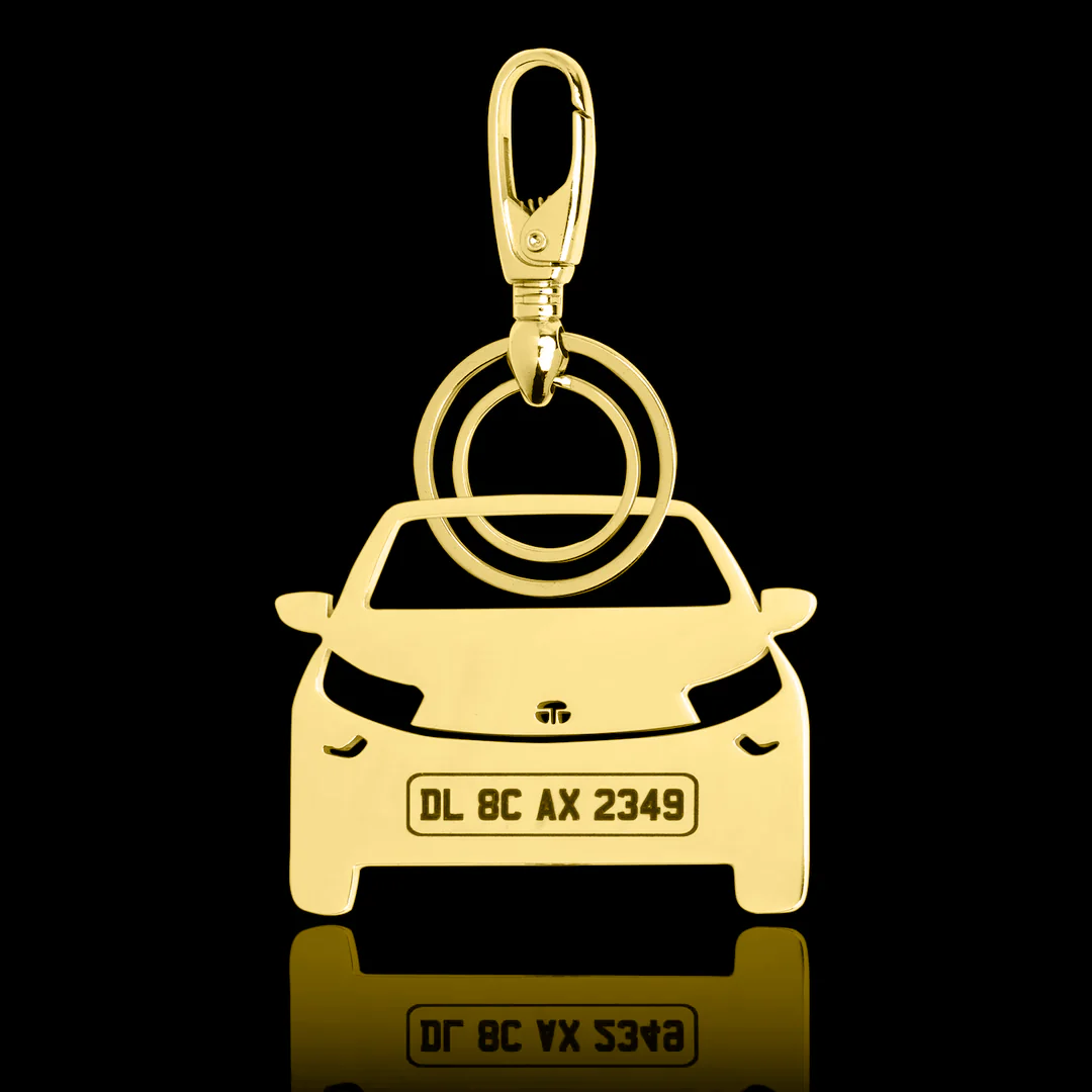 Personalised Gold Plated Car Keychain - Image 3