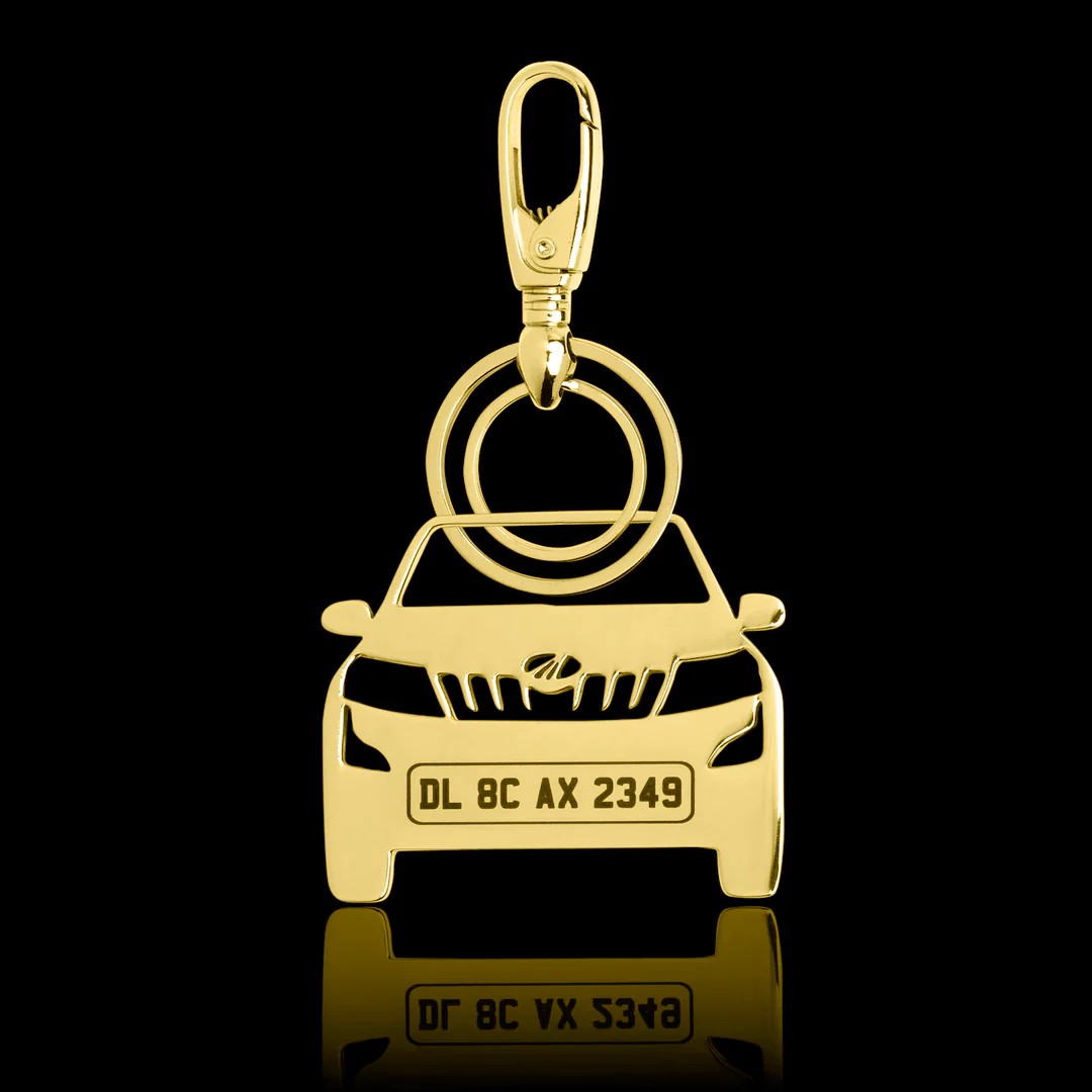 Personalised Gold Plated Car Keychain - Image 30