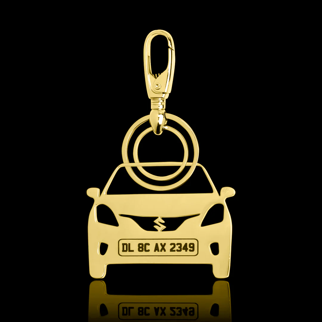 Personalised Gold Plated Car Keychain - Image 31