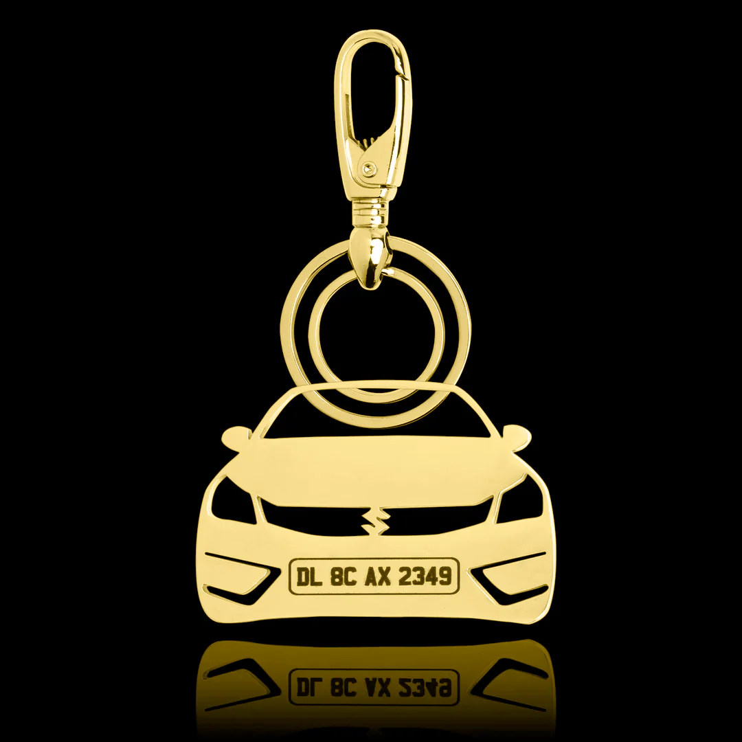 Personalised Gold Plated Car Keychain - Image 32