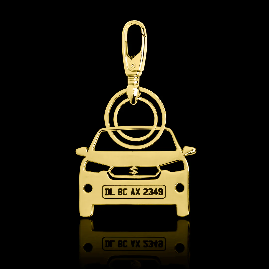 Personalised Gold Plated Car Keychain - Image 33