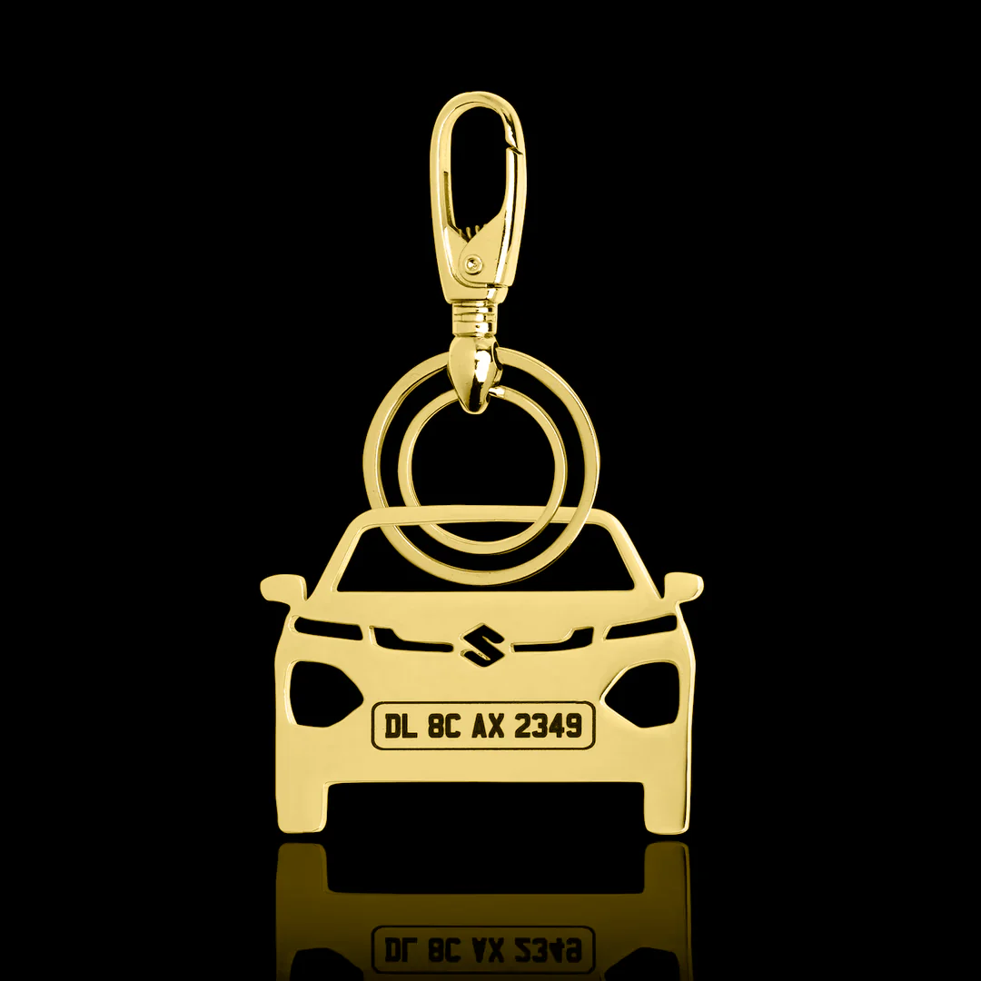 Personalised Gold Plated Car Keychain - Image 34