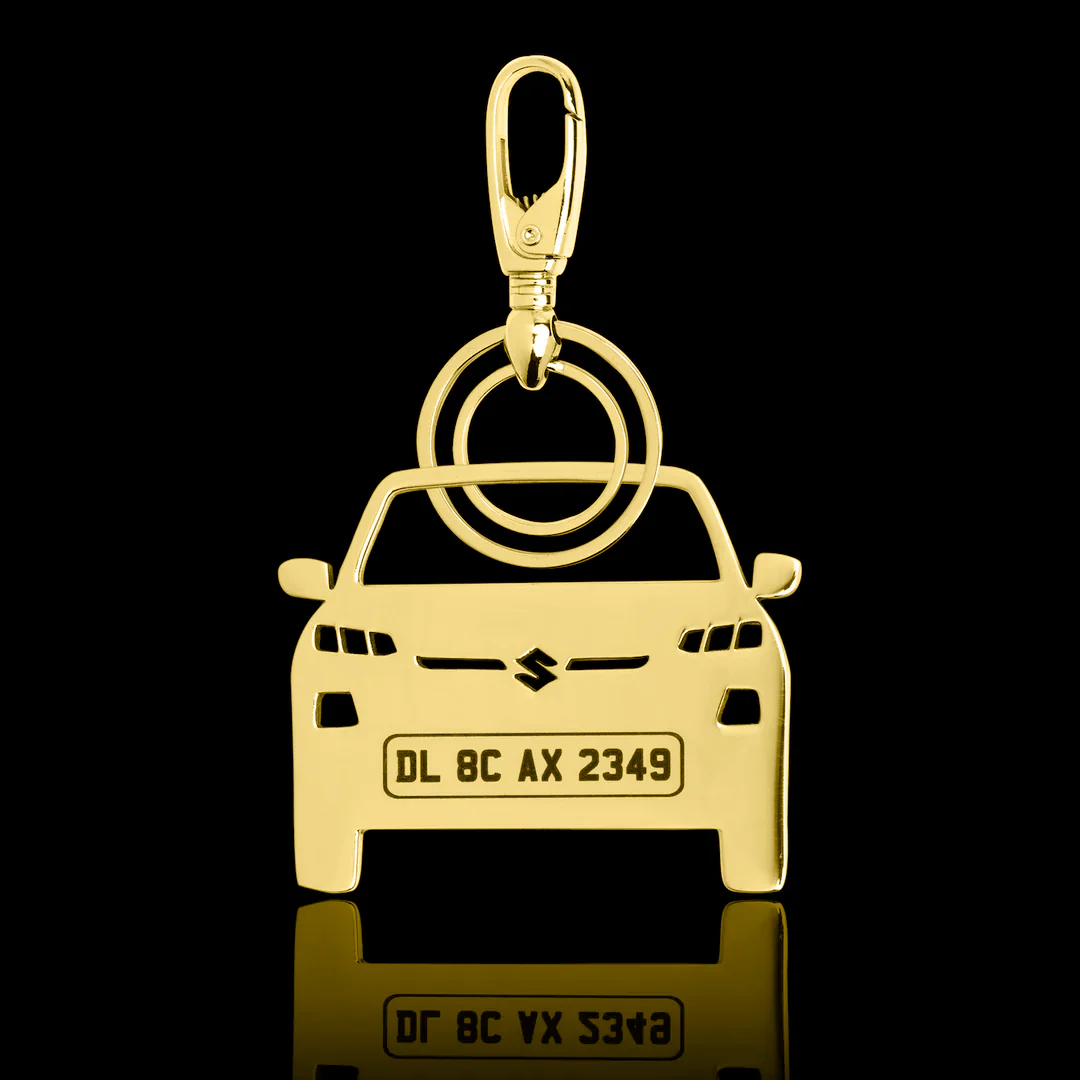 Personalised Gold Plated Car Keychain - Image 35