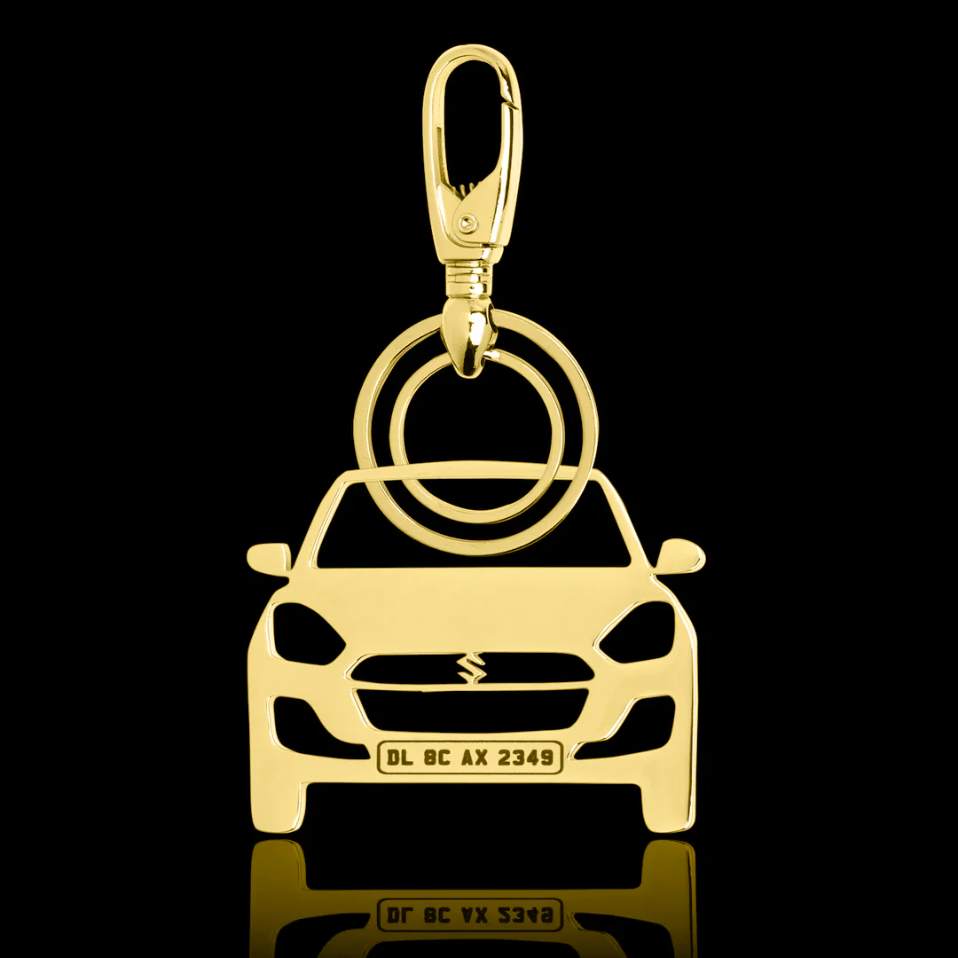 Personalised Gold Plated Car Keychain - Image 36
