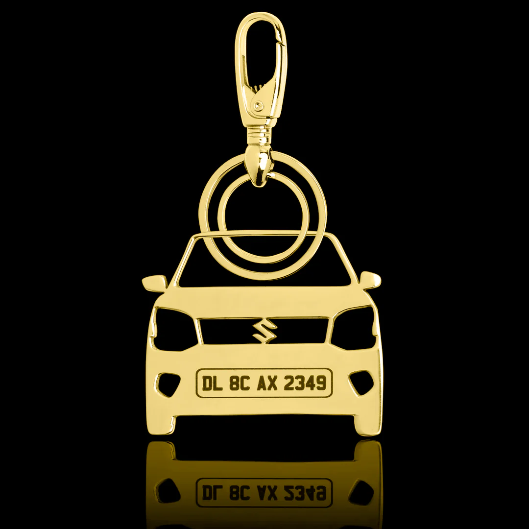 Personalised Gold Plated Car Keychain - Image 37