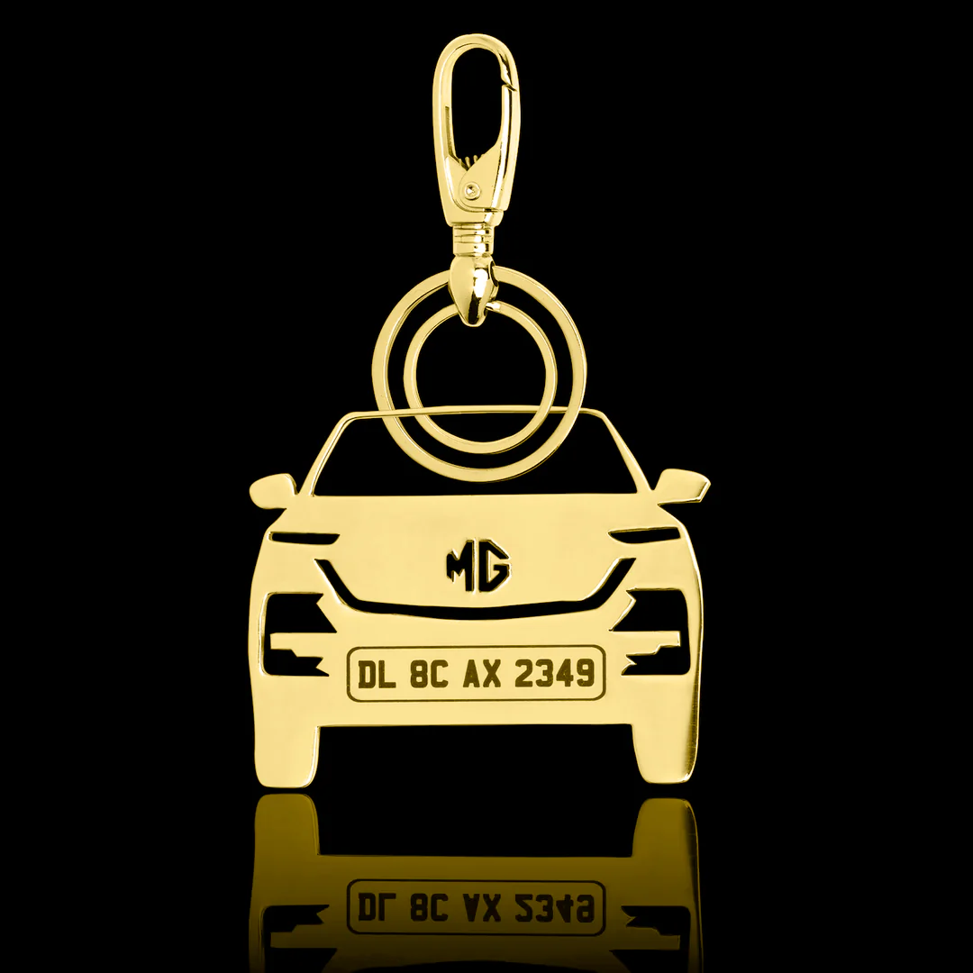 Personalised Gold Plated Car Keychain - Image 38