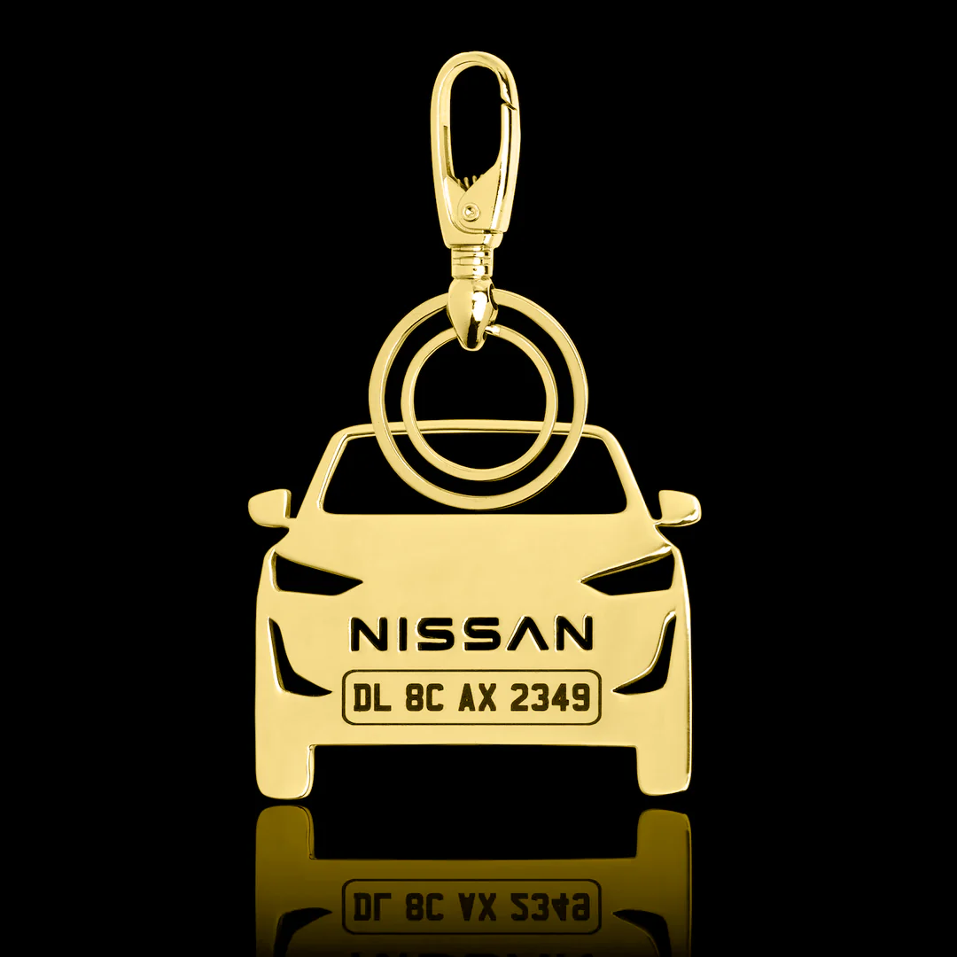 Personalised Gold Plated Car Keychain - Image 39