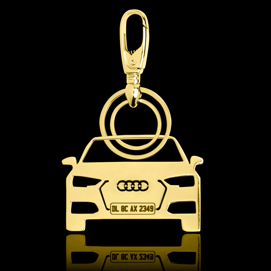 Personalised Gold Plated Car Keychain - Image 4