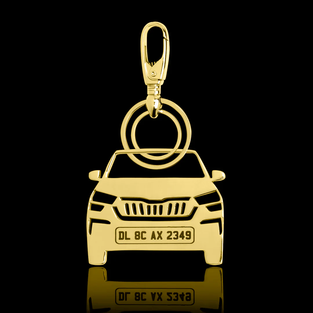 Personalised Gold Plated Car Keychain - Image 40