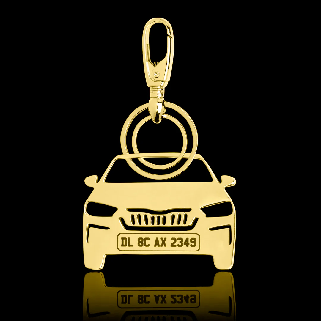 Personalised Gold Plated Car Keychain - Image 41