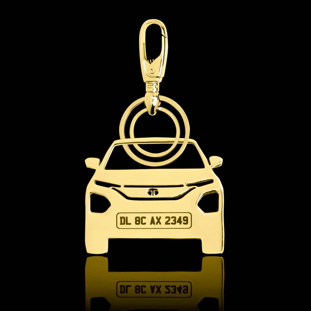 Personalised Gold Plated Car Keychain - Image 44