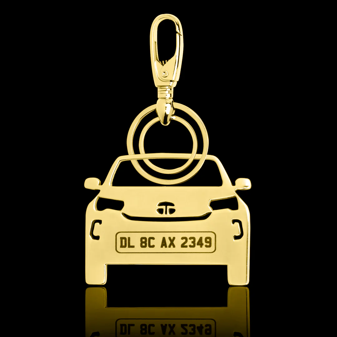 Personalised Gold Plated Car Keychain - Image 45