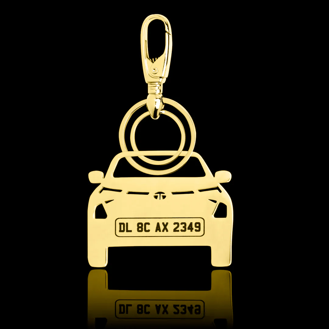Personalised Gold Plated Car Keychain - Image 46