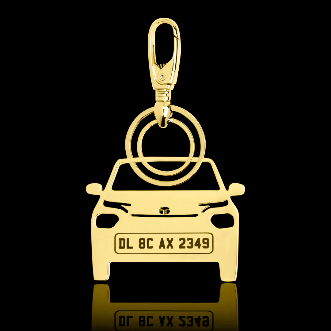 Personalised Gold Plated Car Keychain - Image 47