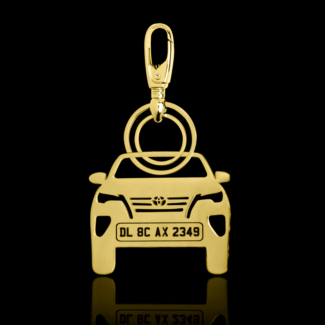 Personalised Gold Plated Car Keychain - Image 49