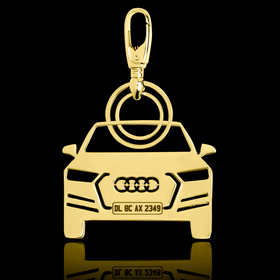 Personalised Gold Plated Car Keychain - Image 5