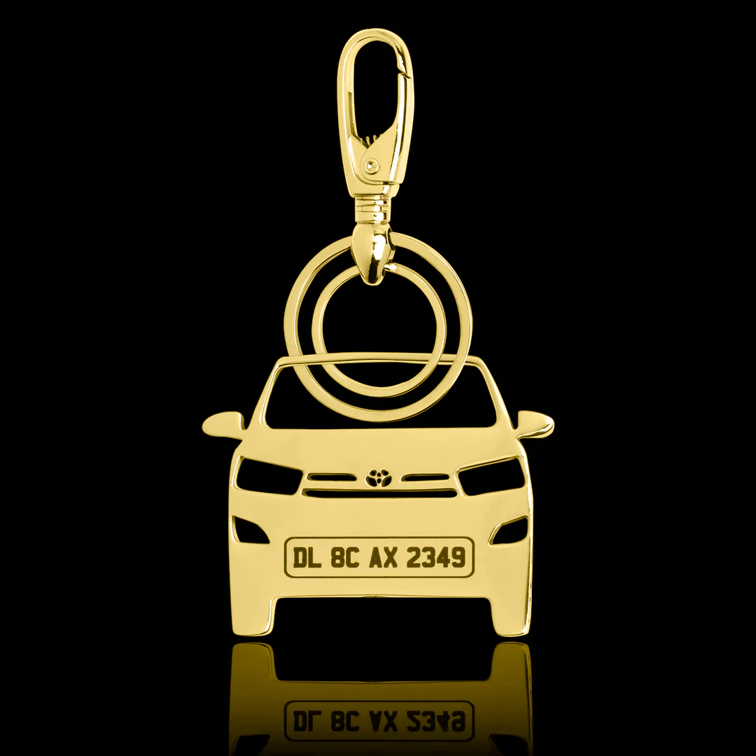 Personalised Gold Plated Car Keychain - Image 51