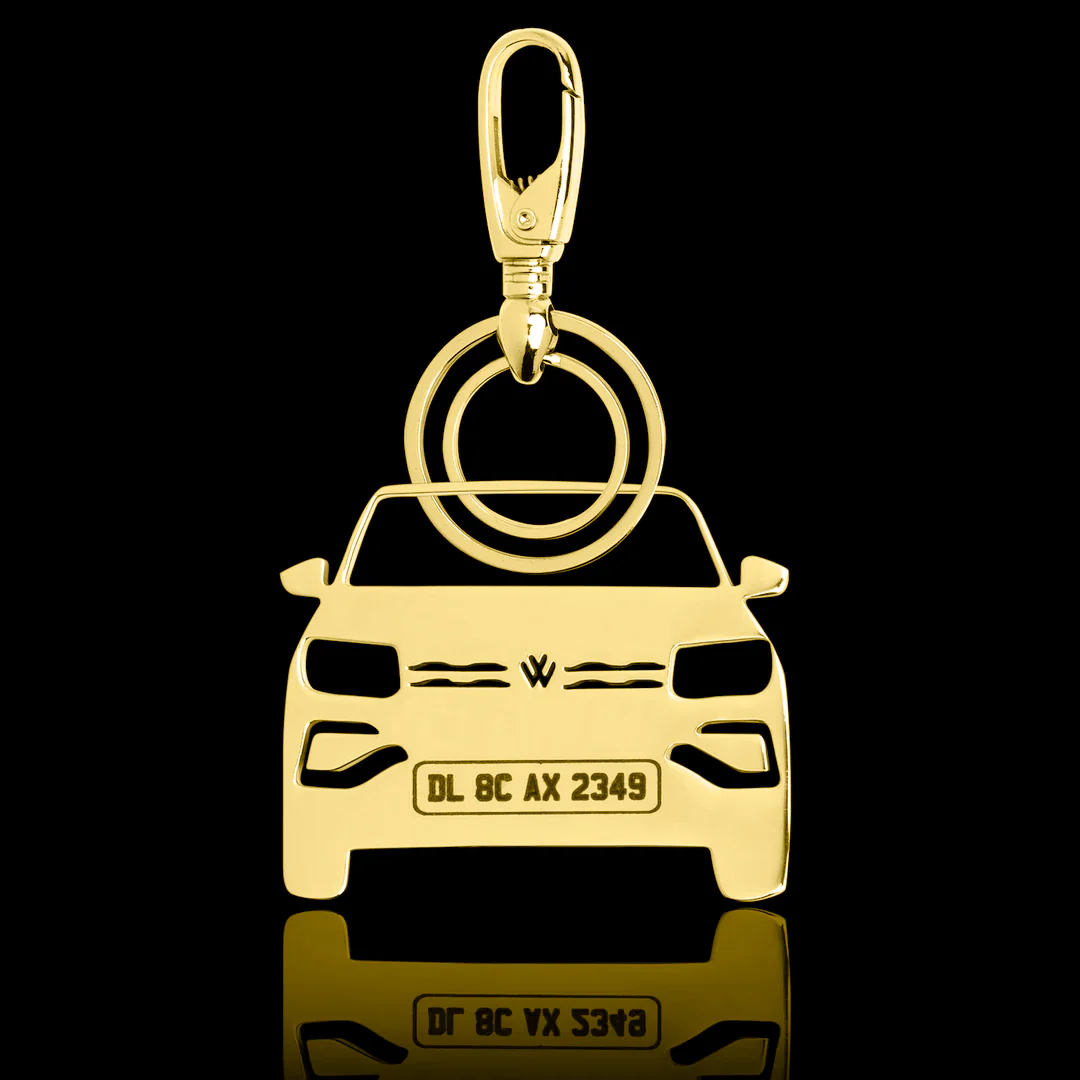 Personalised Gold Plated Car Keychain - Image 52