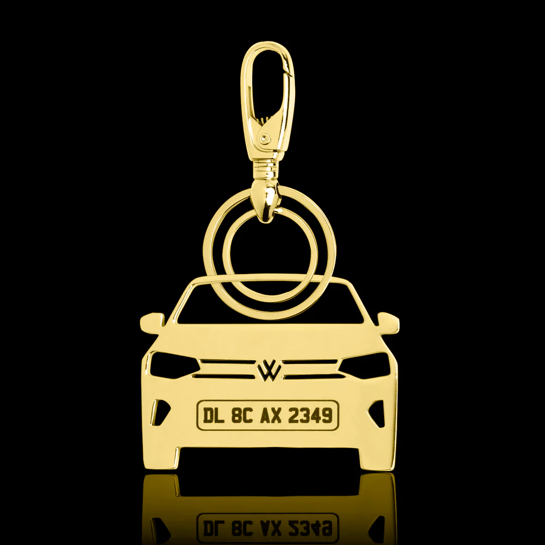Personalised Gold Plated Car Keychain - Image 53