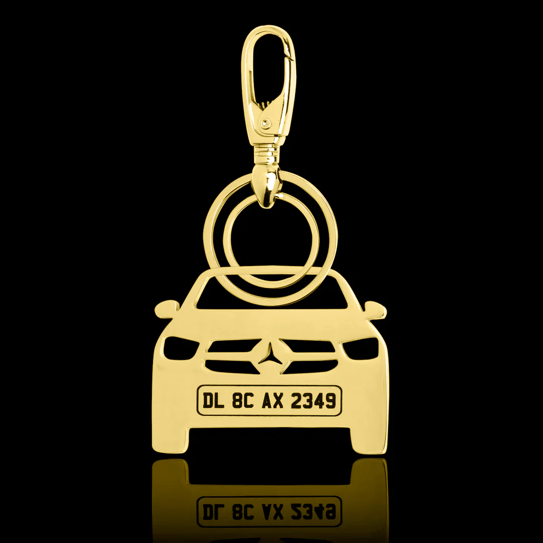 Personalised Gold Plated Car Keychain - Image 55
