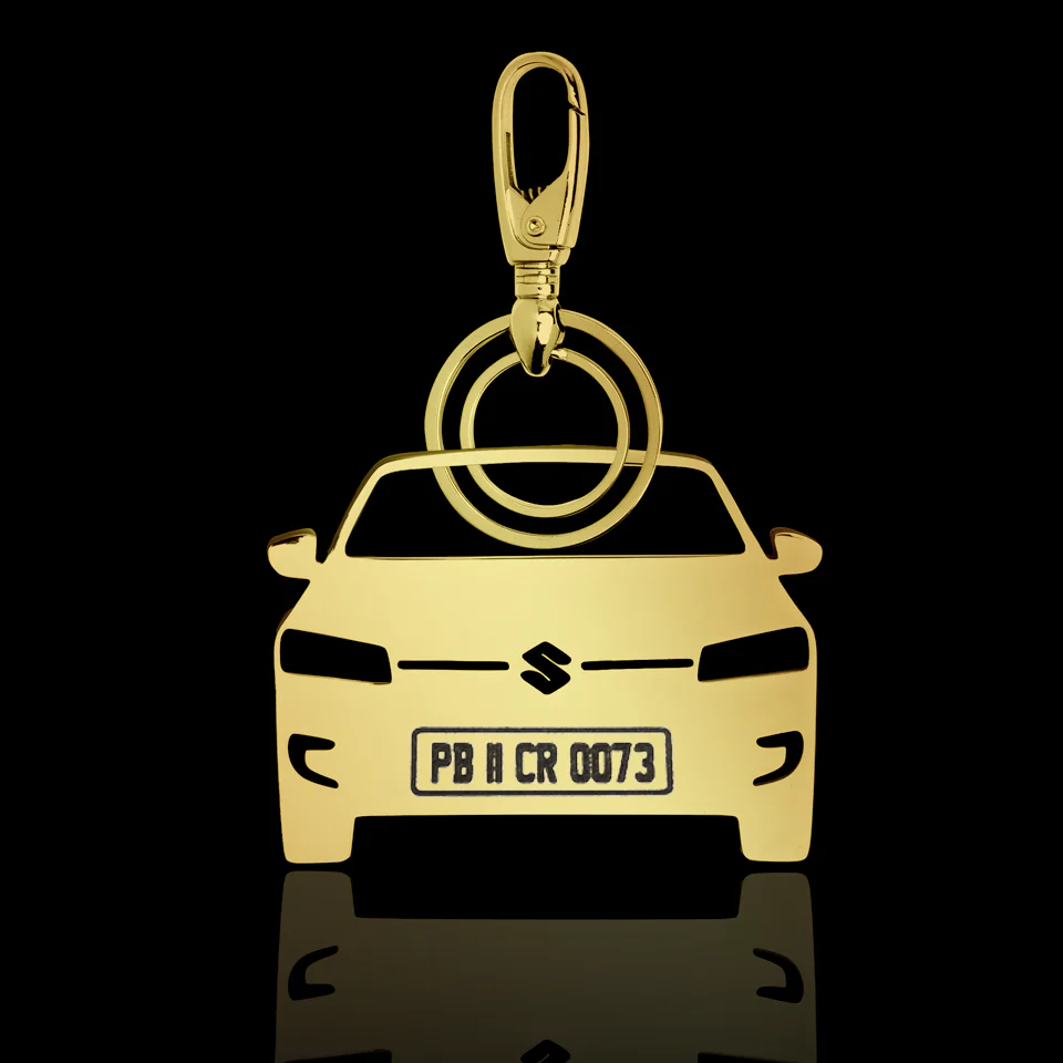 Personalised Gold Plated Car Keychain - Image 58