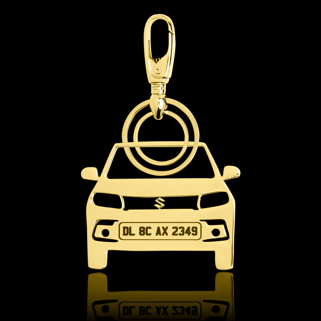 Personalised Gold Plated Car Keychain - Image 9