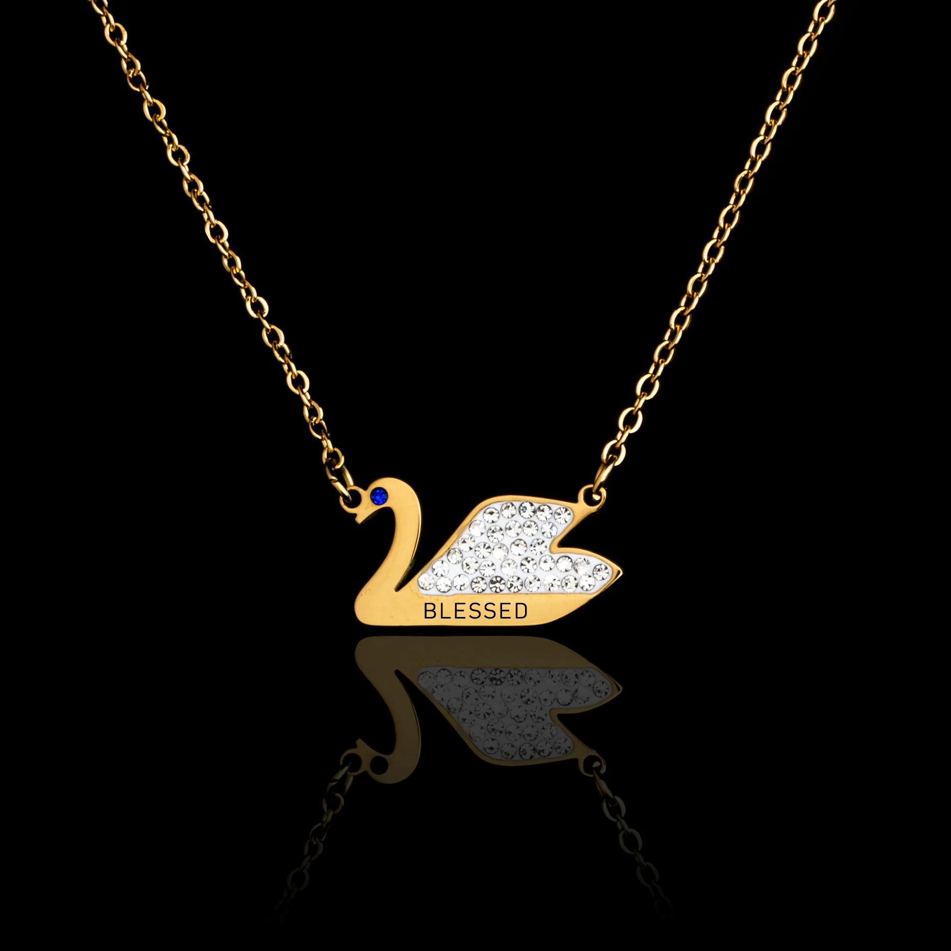 Personalised Swan Pendant - Pre Engraved - Image 4